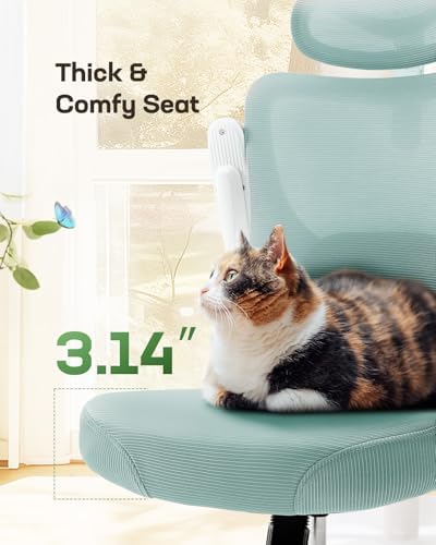Marsail Ergonomic Office Chair: Office Desk Chair with High Back Mesh and Adjustable Lumbar Support Rolling Work Swivel Task Chairs with Wheel 3D Armrests and Headrest - Image 6