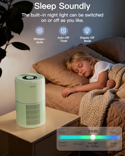 2 Pack Air Purifier for Home Bedroom with H13 True HEPA Filter for Smoke, Smokers, Dust, Odors, Pollen, Pet Dander | Quiet 99.9% Removal to 0.1 Microns | Green Available for California - Image 3