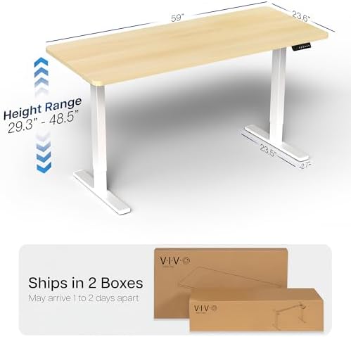 VIVO Light Wood 60 x 24 in Standing Desk, DESK-KIT-1W6C - Image 3