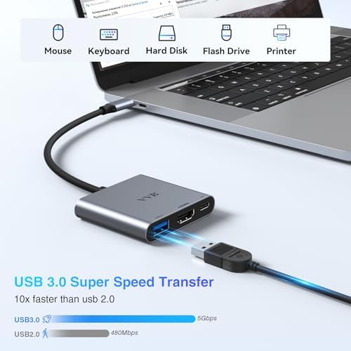 USB C to HDMI Adapter,USB-C Adapter Hub Multiport Digital AV Converter - Image 4