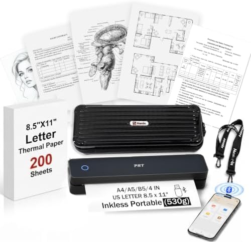 PRT MT610 Inkless Portable Printer with Carry Case & 200 pcs Paper Thermal by PRT