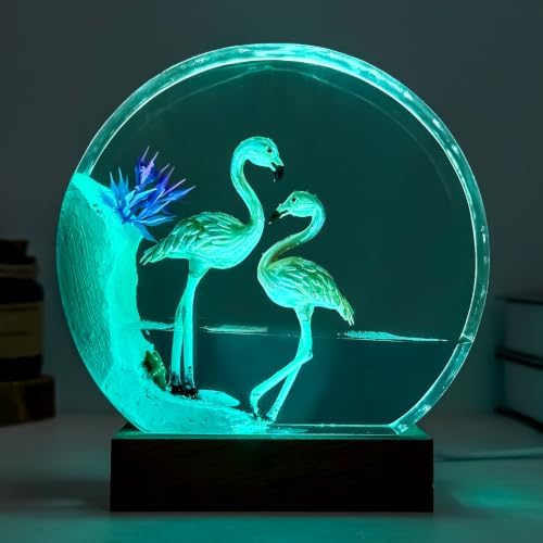 Flamingo Resin Lamp, Handmade Resin Night Light for Home Office Room Decor - Image 7