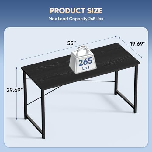 DUMOS 55 Inch Small Computer Desk, Gaming Desks for Home Office Bedroom - Image 2