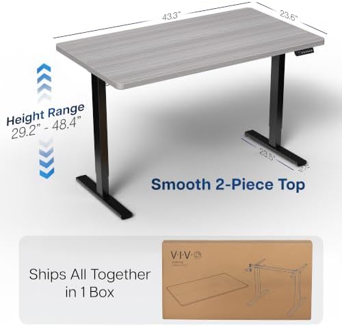 VIVO Dark Gray 43 x 24 in Standing Desk, DESK-1B4G - Image 3