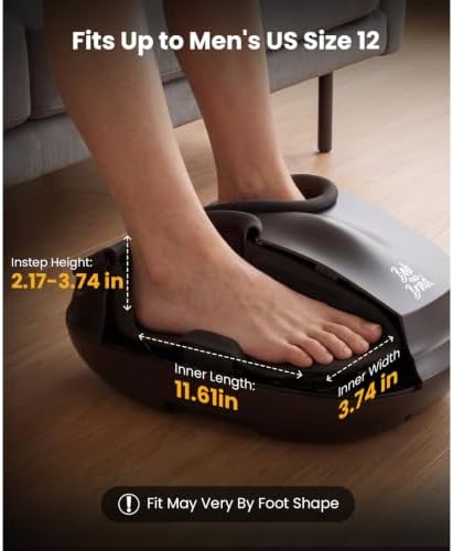BOB AND BRAD Lite Foot Massager FSA Eligible HSA, Shiatsu Foot Massager with Heat for Neuropathy & Plantar Fasciitis Relief, Electric Deep Kneading Feet Massager Machine, Birthday Gifts for Women Men - Image 4