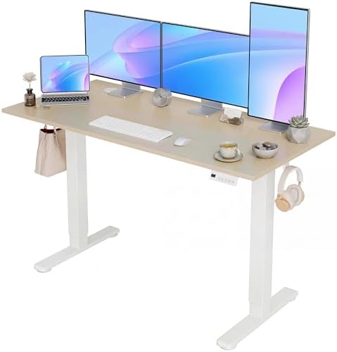 YDN Electric Standing Desk, 55x24 Inch, Nature by YDN
