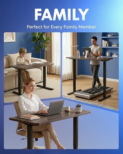FLEXISPOT EN1 One-Piece Standing Desk, Electric Adjustable with 4 Memory Presets, 176 LBS Capacity, Stable & Quiet, Seamless Desktop for Home Office & Dual Monitors, 60"x24" Black Walnut - Image 6