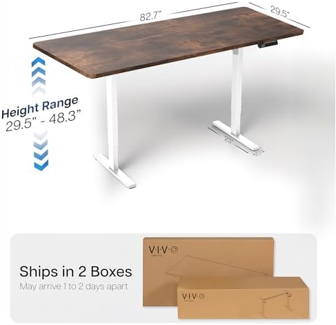 VIVO Rustic Vintage Brown 83 x 30 in Standing Desk, DESK-KIT-E2W84-30N - Image 3