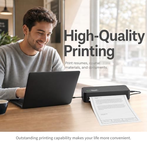 Portable Thermal Printer for Laptop/Phone, Travel Inkless Bluetooth Printer - Image 2