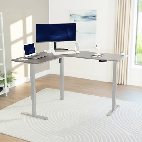 VIVO Dark Gray 63 x 55 in Corner Standing Desk, DESK-E3CTGG - Image 2