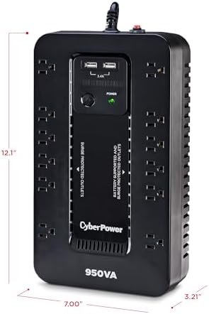 CyberPower SX950U UPS Battery Backup, 12 OUTLETS, 950 VA, 890 J - Image 3