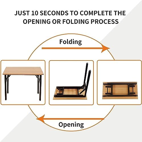 Need Office Computer Desk 39.3 Inch Sturdy Folding Laptop Table Retro - Image 4