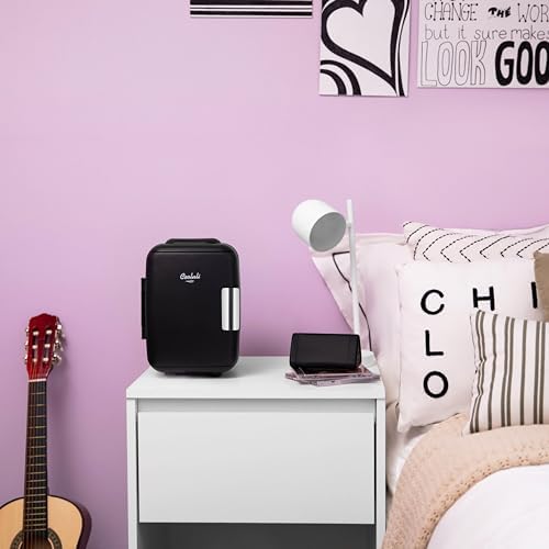 Cooluli Mini Fridge for Bedroom-Car,Office Desk&Dorm Room-Portable 4L/6 Can Electric Plug In Cooler&Warmer for Food,Drinks,Skincare Beauty-&Makeup-12v AC/DC-&Exclusive USB Option,Black,(Pack of 6) - Image 5