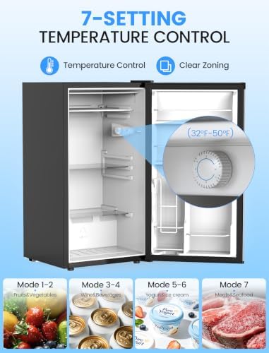 COWSAR 3.1 Cu.ft Mini Dorm Fridge for Bedroom Apartment Office, Silver - Image 3