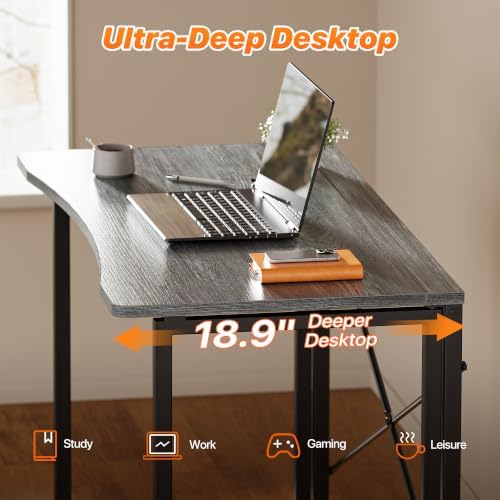 Huuger Folding Desk for Small Spaces, 39.4 Inch Foldable Computer Table - Image 4