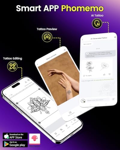 Phomemo Tattoo Maker -Mini Tattoo Stencil Printer Machine TP31 with 30pcs Transfer Paper,Small Portable Tattoo Machine for Beginners/Enthusiast/Artists,Easy to Use with Smartphone,Pad- Pink - Image 4