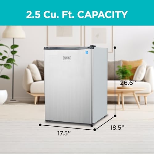 BLACK+DECKER 2.5 Cu. Ft. Compact Refrigerator, BCRK25V, Stainless Look - Image 2