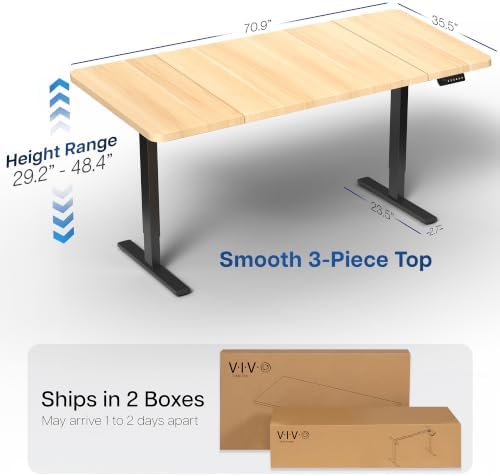VIVO Light Wood 71 x 36 in Standing Desk, DESK-KIT-1B7C-36 - Image 3