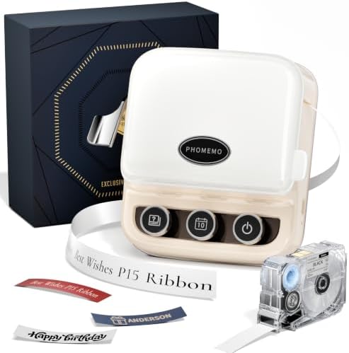 Ribbon Printer, Phomemo P15 Mini Bluetooth Portable Label Maker Machine by Phomemo