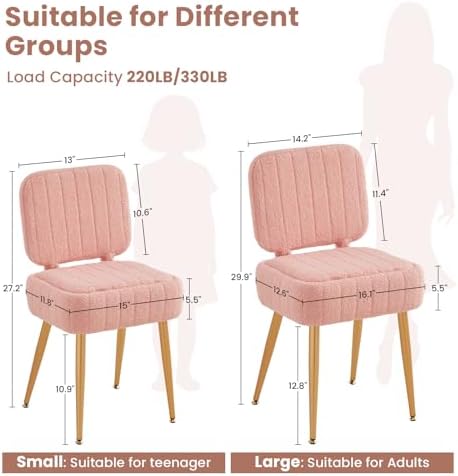 Vanity Chair with Storage Stool with Folding Back Makeup Chair - Image 3