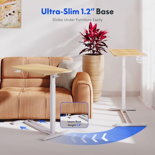 FLEXISPOT H7 32" Pneumatic Height-Adjustable Overbed Table with Wheels - Image 5