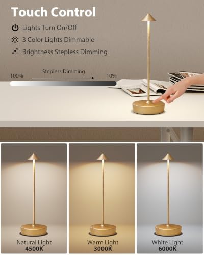 Cordless Table Lamps Rechargeable 6000mAh Battery Operated LED Desk Lamp - Image 3