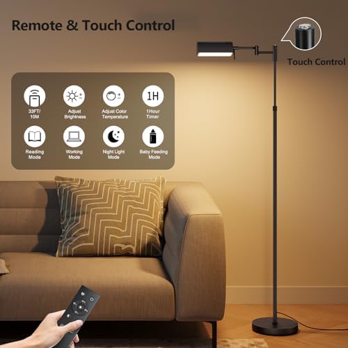 SUNMORY Dimmable LED Pharmacy Floor Lamps, 16W/1500LM Bright Reading Lamp - Image 4