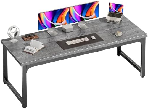 PRAISUN 63 x 24 Inch Computer Desk, 0.95'' Thicker, Heavy Duty, Grey by PRAISUN