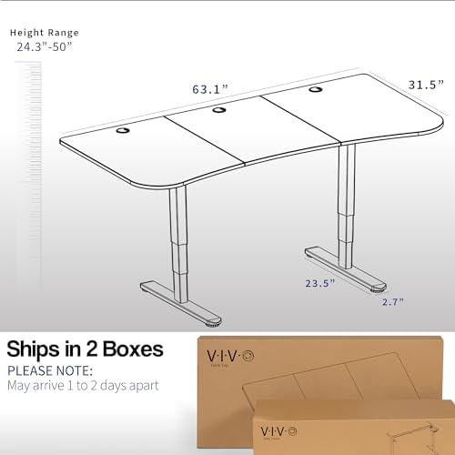 VIVO Reclaimed Wood 63 x 32 in Standing Desk, DESK-KIT-2W1P - Image 3