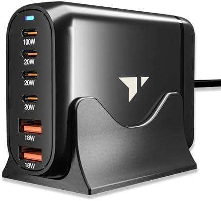 Turonic 200W USB Charging Station with Stand, 6-Port Fast Charge by Turonic