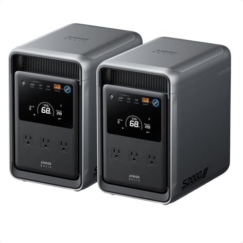Anker SOLIX S2000 Portable Power Station (2-Pack), 4,020Wh, 3,000W Peak by Anker