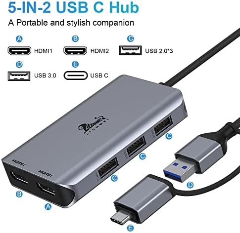 LIONWEI USB 3.0 to Dual HDMI Docking Station for MacBook (Driver Needed) - Image 4