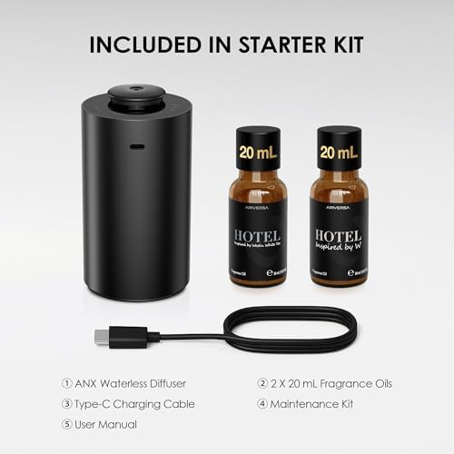 Airversa ANX Waterless Essential Oil Diffuser Starter Kit, Black - Image 5