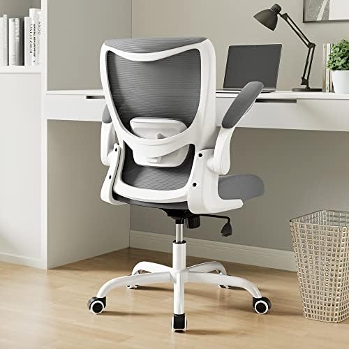 MUXX.STIL Office Chair, Ergonomic Desk Chair with Adjustable Lumbar Support and Flip up Armrest, Breathable Mesh Computer Chair for Home Office, Gray by Unknown