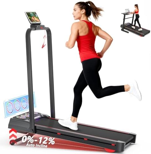 Walking Pad Treadmill with Incline and Handle Bar, 7.5MPH Under Desk Foldable Treadmill for Home Office with Remote Control by Joxir