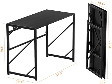 Elephance Folding Desk Writing Computer Desk for Home Office No-Assembly - Image 3