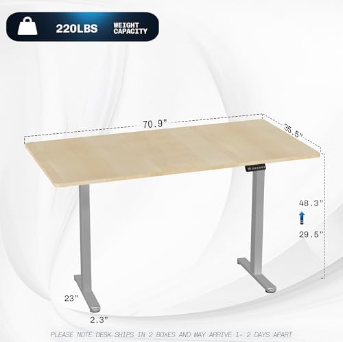 VIVO Light Wood 71 x 36 in Standing Desk, DESK-KIT-E2G7C-36 - Image 3