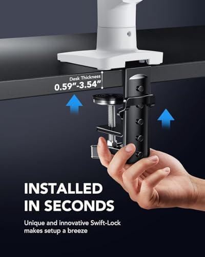 HUANUO Single Monitor Mount, 13 to 32 Inch Gas Spring Monitor Arm, Adjustable Stand, Vesa Mount with Clamp and Grommet Base - Fits 4.4 to 19.8lbs LCD Computer Monitors - Image 5