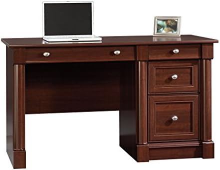 Sauder Palladia Computer Desk with Drawers, Home Office Desk with File Cabinet Storage Drawer, Cable Management, Keyboard Tray, in Select Cherry Finish - Image 4