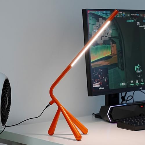 LED Creative Desk Lamp with USB Tybe-c Stepless Dimmable Eye Caring Desk Light for Home Office Bedroom Bedside College Dorm, Reading Lamp,Decorative Gift Table Lamp Red Orange - Image 5
