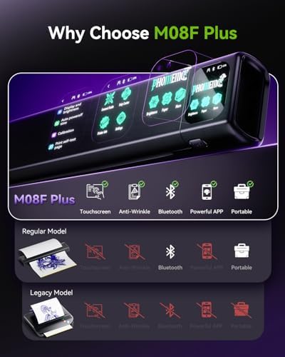 Phomemo M08F Plus Touchscreen Tattoo Stencil Printer, Bluetooth, Thermal - Image 3
