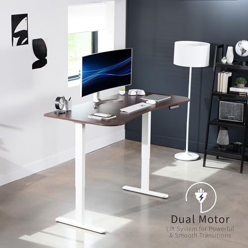VIVO Dark Walnut 60 x 24 in Standing Desk, DESK-KIT-E2W1D - Image 4