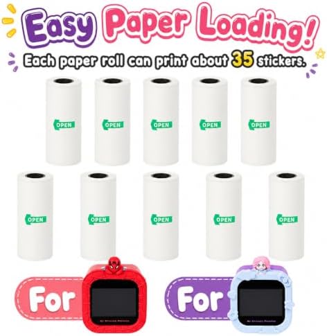 BPS/BPA Free Thermal Paper Rolls, 10-Pack for AI Voice-Powered Sticker Maker - Image 3