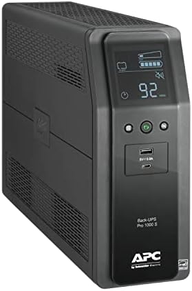 APC UPS 1000VA/600W Pure Sine Wave UPS for Computer, Electronics, BR1000MS by APCbySchneider-Electric