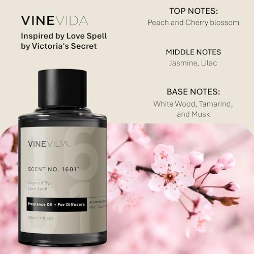 VINEVIDA [4 Fl Oz] Scent NO. 1601 Fragrance Oil for Cold Air Diffusers, Aromatic Notes of Lilac Musk Peach, Essential Oils for Diffuser Oil Refill & Air Freshener Room Spray - Image 2