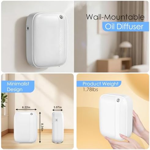 Essential Oil Diffuser, Waterless & Ultrasonic Aromatherapy Diffuser for Home, Office, Hotel, 13.5 OZ Capacity Up to 2500 Sq.Ft Coverage Room Scent Diffuser with App & Button Control(White) - Image 5