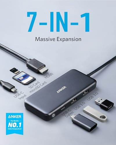 Anker USB C Hub (7-in-1), with 4K HDMI, 85W Power Delivery, USB-C and 2 USB-A 5Gbps Data Ports, microSD and SD Card Reader, for MacBook Air, MacBook Pro, XPS, and More (Pack of 2) - Image 7