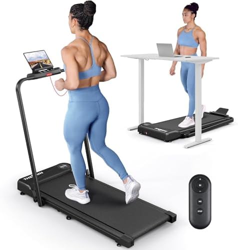 THERUN Walking Pad with Handle Bar, Foldable Under Desk Walking Pad by THERUNFITNESS