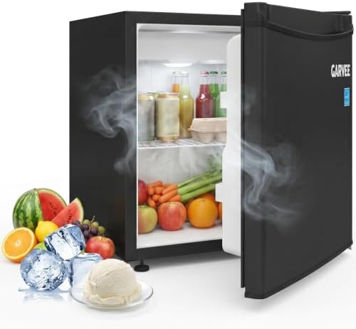 1.6 Cu. ft. Mini Refrigerator, Single-Door Compact Fridge with Freezer, with LED, Adjustable Shelves, for Dorm, Office, Bedroom, Kitchen, Bar by LIZHOUMIL