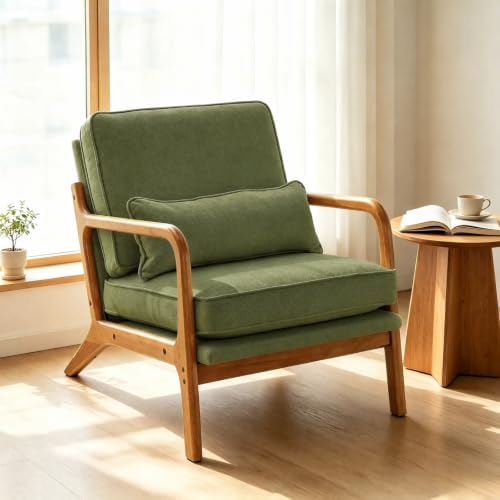 Karl home Mid-Century Modern Accent Reading Chair, Green by Karlhome